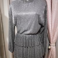 vestito argentato taglia m zara