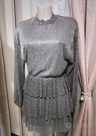 vestito argentato taglia m zara