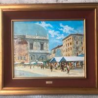 Quadro dipinto tavola Olio Luciano Perini 1984