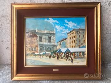 Quadro dipinto tavola Olio Luciano Perini 1984