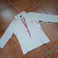 FRED PERRY maglietta S donna manica 3/4  bianca