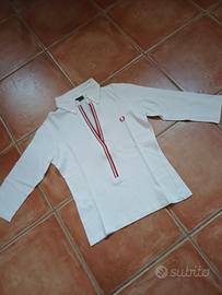 FRED PERRY maglietta S donna manica 3/4  bianca