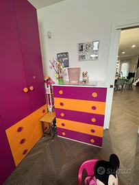 armadio e cassettiera per cameretta