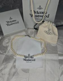 Mini Pearl choaker argento sfera collana 38cm