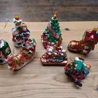 Set 7 addobbi in vetro per albero natale