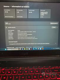 MSI THIN GF65 - Gaming- condizioni perfette