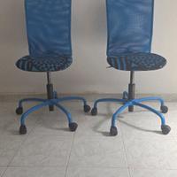 Due sedie con ruote ufficio ,cameretta