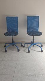 Due sedie con ruote ufficio ,cameretta