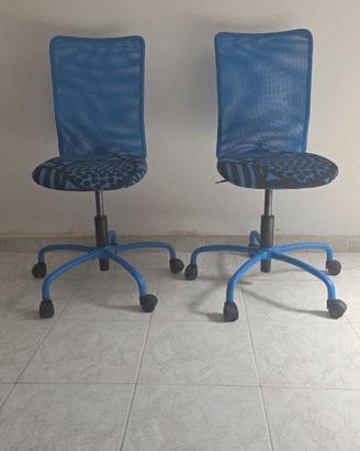 Due sedie con ruote ufficio ,cameretta