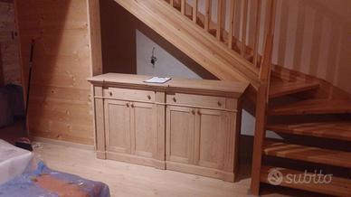 credenza bifacciale in abete 2 cassetti 4 ante