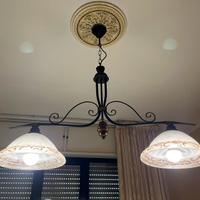 Lampadario ferro battuto