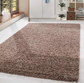 Tappeto shaggy per soggiorno color Moka 200x290 cm