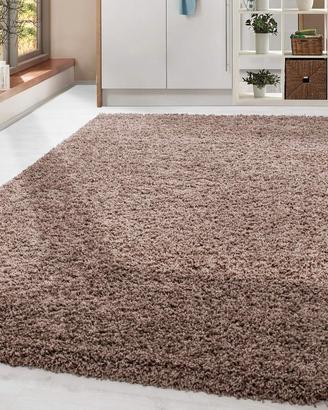 Tappeto shaggy per soggiorno color Moka 200x290 cm