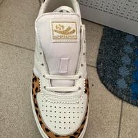 Scarpe donna superga white animalier leopardate