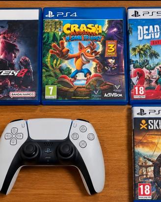 Lotto controller originale sony ps5 + 4 giochi