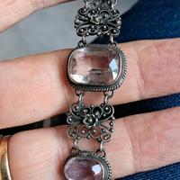 Bracciale antico in argento con ametiste