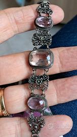 Bracciale antico in argento con ametiste