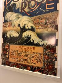 Poster manifesto Portorose Trieste vintage