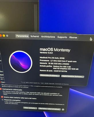 Apple MacBook Pro 2016 15" 500GB SSD 16gb RAM, i7