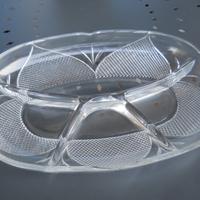 Piatto vetro da portata con scomparti