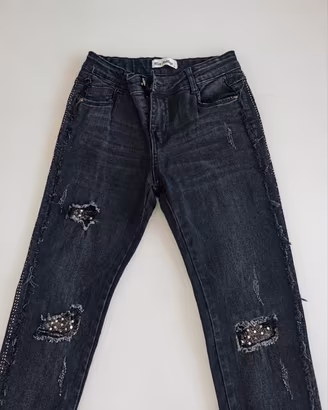 Jeans Miss Bellina con strass e borchiette 14 anni