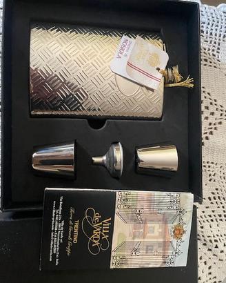 set fiaschetta 2 bicchieri imbuto acciaio   tasca