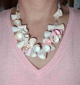 Collana vintage anni '80 conchiglie/spirali e cris