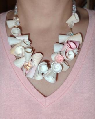 Collana vintage anni '80 conchiglie/spirali e cris