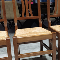 Sedie in legno con seduta in paglietta, N°4 sedie