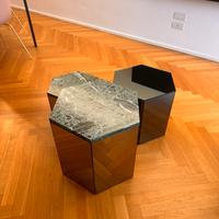 Tavolini da salotto in marmo e specchio