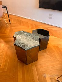 Tavolini da salotto in marmo e specchio