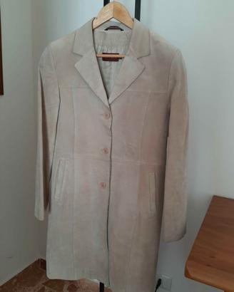 Soprabito donna in pelle scamosciata