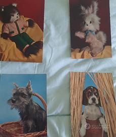 Ogg Vintage lotto 4 Cartoline peluche e cani