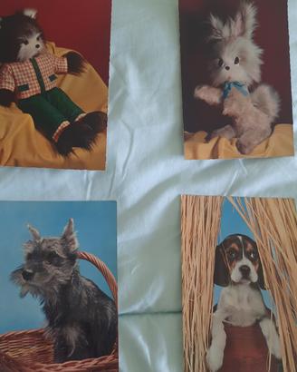 Ogg Vintage lotto 4 Cartoline peluche e cani