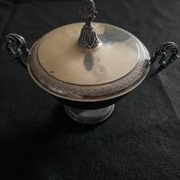 Zuccheriera in silver plated e argento anni 50