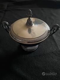 Zuccheriera in silver plated e argento anni 50