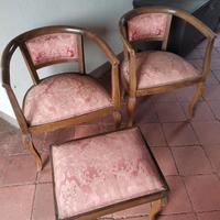 Sedie con sgabello camera da letto anni '30