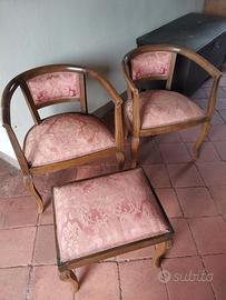 Sedie con sgabello camera da letto anni '30