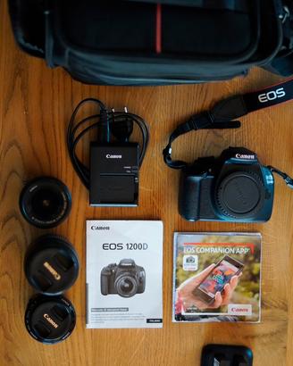 Canon Reflex 1200 D + 3 obbiettivi+ borsa
