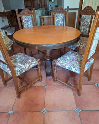 Tavolo rotondo allungabile+6 sedie
