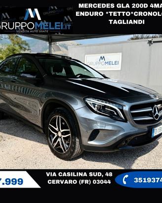 Mercedes GLA 200d 4Matic Enduro *TETTO*CRONOLOGIA 