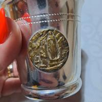 Bicchiere alluminio con Medaglia placcato oro
