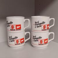 Quattro tazze latte Granarolo vintage
