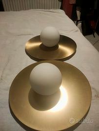 due lampade applique led oro 