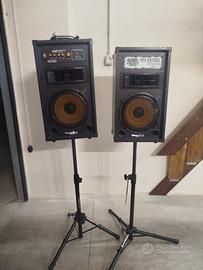 coppia casse karaoke 80+80w bluetooth woofer 25 cm