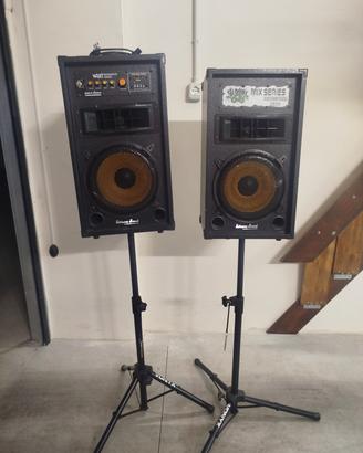 coppia casse karaoke 80+80w bluetooth woofer 25 cm