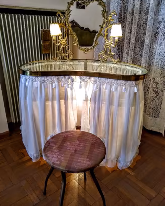 MOBILE DA TRUCCO VINTAGE anni 60 IN CRISTALLO E AC
