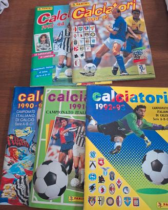 5 Album figurine Calciatori Panini completi 