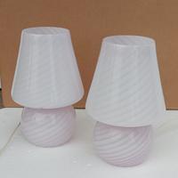 Lampade da tavolo in vetro di Murano swirl rosa 