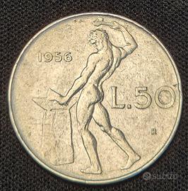 moneta da 50 lire 1956